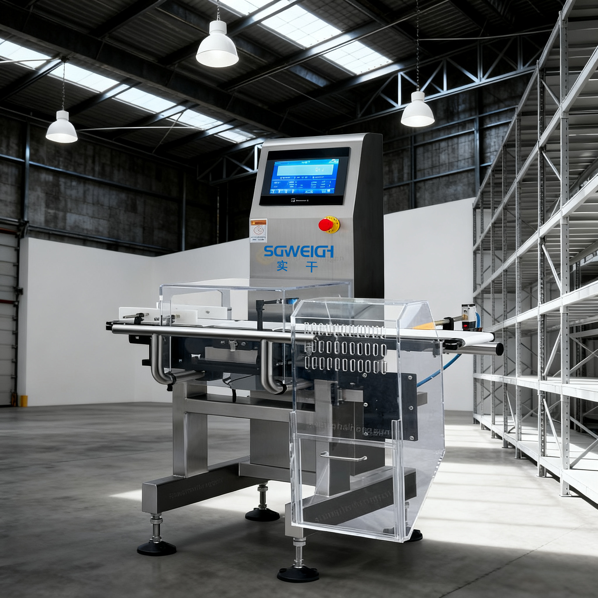 SG-400袋裝水晶貓砂8.5kg高速選別秤在線(xiàn)檢重儀